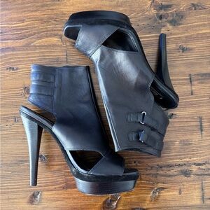 BCBGMaxAzria Black Leather Ankle Booties